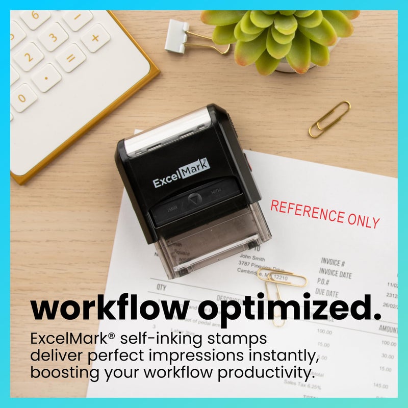 ExcelMark Reference ONLY Self Inking Rubber Stamp - Red Ink (A1539) - Image 3